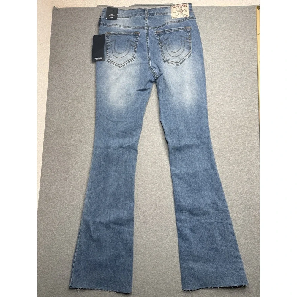 NEW Size 29‎ True Religion Becca Raw Hem Mid Rise Bootcut Medium Cloudless Jean